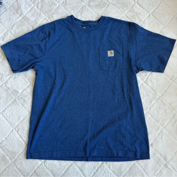 Carhartt | Navy Loose Fit Heavyweight Short Sleeve Pocket T-Shirt | Size Large - Picture 2 of 9